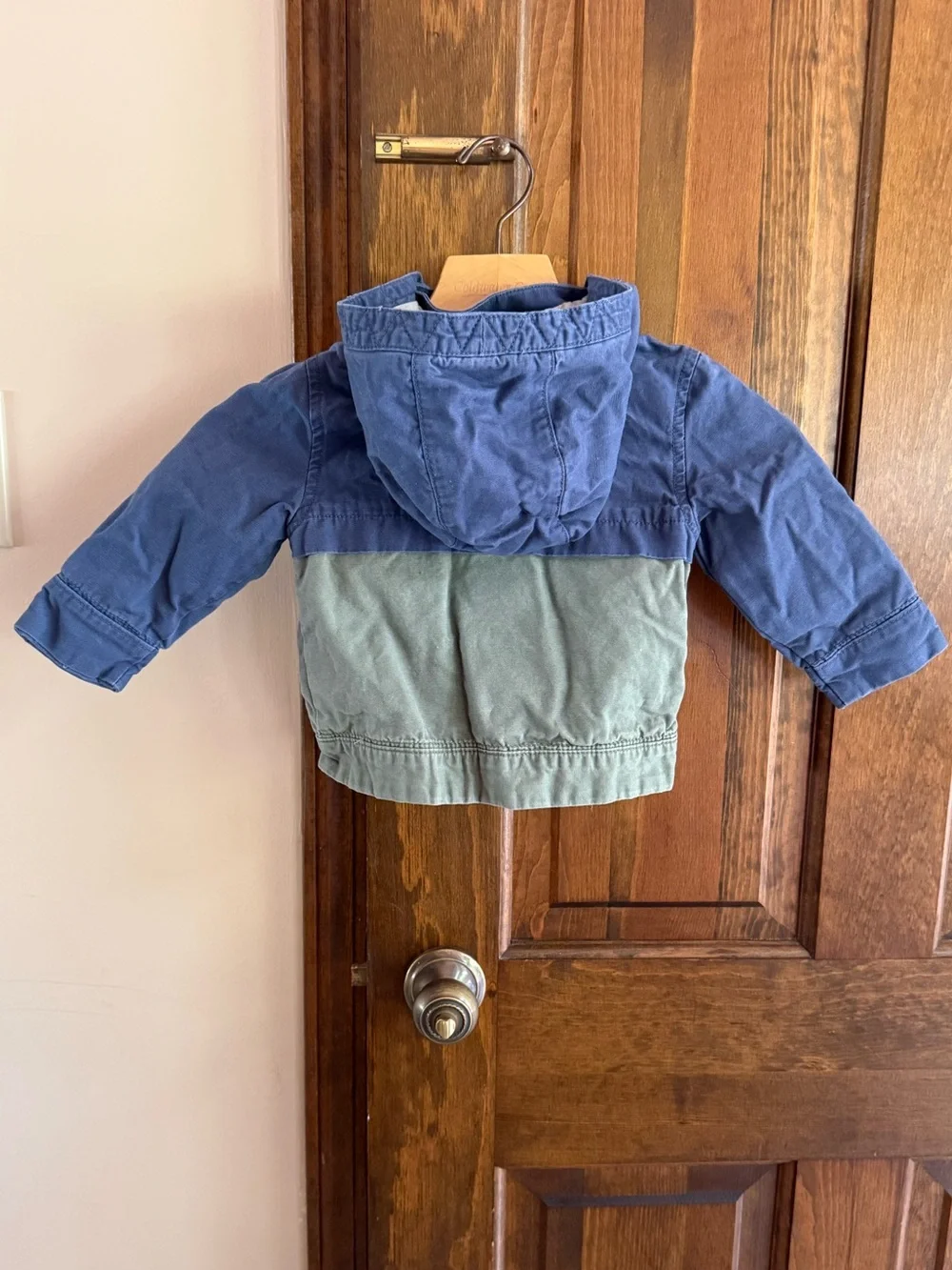 OshKosh B'gosh Two-Tone Blue and Green Hooded Kids Jacket